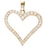 18K. Yellow gold heart-shaped pendant set with approx. 2.40 ct. diamond.