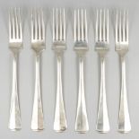 6-piece set dinner forks ''Haags Lofje'' silver.