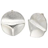 Sterling silver 'Triangulum' earclips by Finnish designer Björn Weckström for Lapponia.