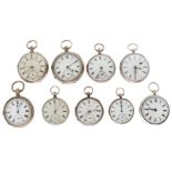 Lot silver pocket watches - Verge Fusee - Heren zakhorloges.