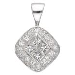 18K. White gold pendant set with approx. 0.54 ct. diamond.