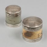 2-piece lot of ointment boxes silver.