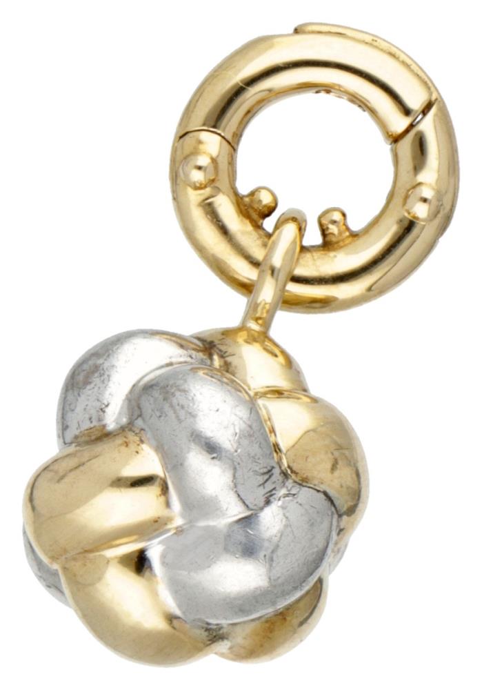 Tirisi Moda 18K. yellow gold / sterling silver knot charm pendant.
