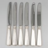 6-piece set of knives ''Haags Lofje'' silver.