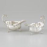 2-piece set of sauce boats silver.