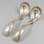 2-piece set of compote spoons silver.