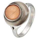 Sterling silver ring set with approx. 1.59 ct. rose quartz by Danish designer Niels Erik From.