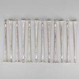 12-piece set of cocktail swizzles / lemon muddlers silver.