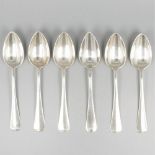 6-piece set of spoons "Haags Lofje" silver.
