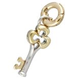 Tirisi Moda 18K. yellow gold / sterling silver key-shaped charm pendant.