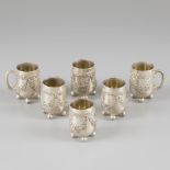 6-piece set liqueur cups silver.