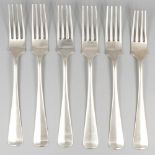 6-piece set dinner forks "Haags Lofje" silver.