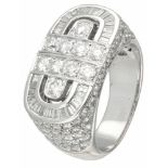 18K. White gold tank ring set with approx. 3.68 ct. diamond.