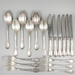 18-piece set dinner cutlery Christofle, model Marly silver-plated.