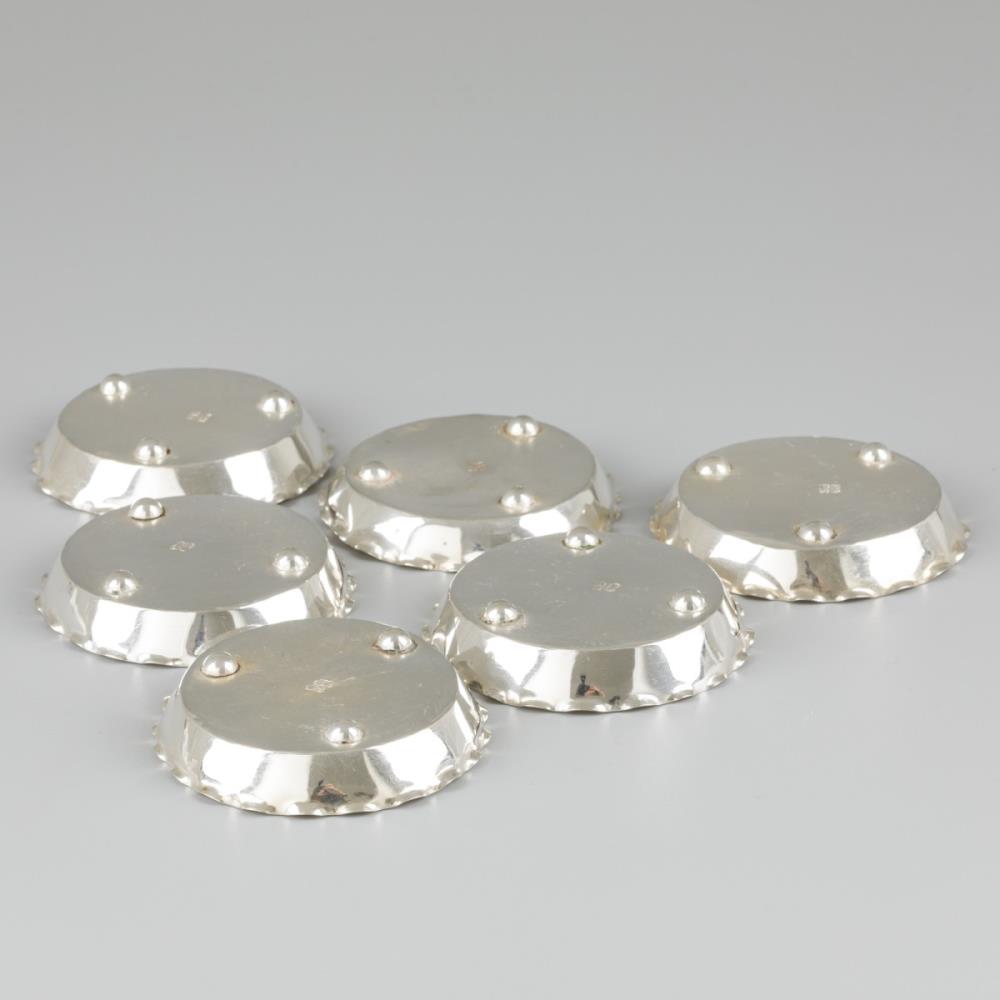 6-piece set of coasters (China export) silver. - Image 4 of 5