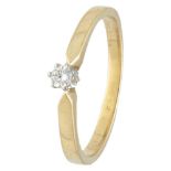 14K. Yellow gold solitaire ring set with approx. 0.06 ct. diamond.
