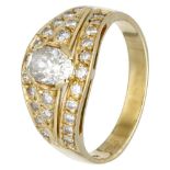 18K. Yellow gold ring set with approx. 1.02 ct. diamond.