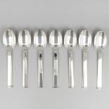 7-piece lot of ice cream spoons Christofle Sterling, model Commodore, silver.