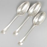 3-piece set dinner spoons (Netherlands, Utrecht, Cornelis Stegman 1756-1792) silver.