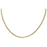 14K. Yellow gold Byzantine chain necklace.