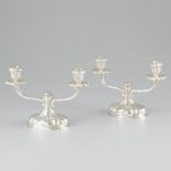 2-piece set of candlesticks silver.