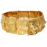 18K. Yellow gold brutalist 'Golden River' bracelet by Björn Weckström for Lapponia, approx. 1970.