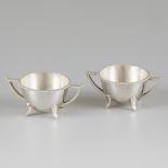 2-piece set of salt cellars silver.