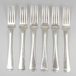 6-piece set dinner forks ''Haags Lofje'' silver.