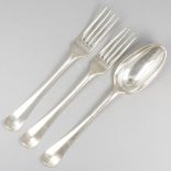 Dinner spoon & 2 forks (the Hague, Reynier de Haan 1731-1783) silver.