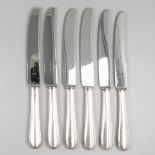 6-piece set dinner knives silver.