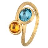 Marco Bicego 14K. yellow gold 'Jaipur' ring set with topaz and citrine.