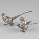 2-piece set pheasants table pieces silver.