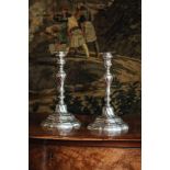 2-piece set of candlesticks (possibly Mons (Bergen), Belgium, 18th century) silver.