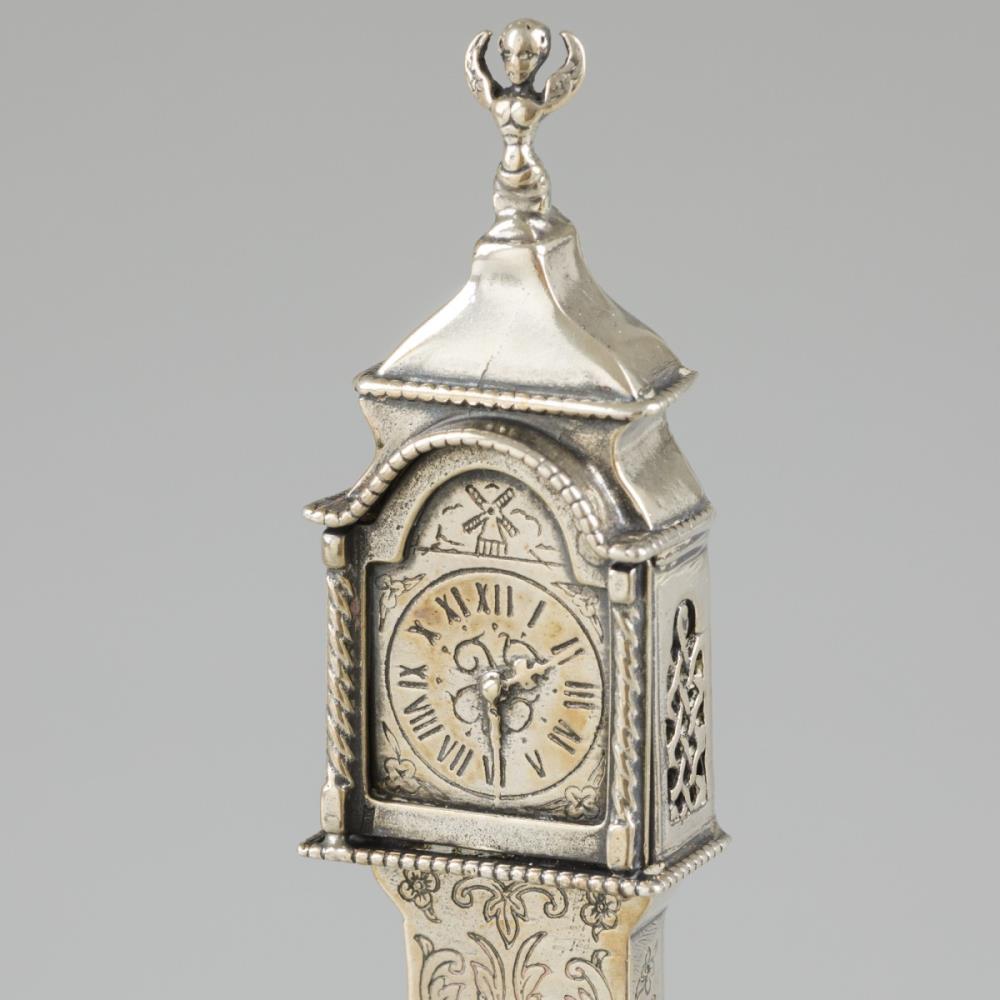 Miniature grandfather clock silver. - Bild 4 aus 5