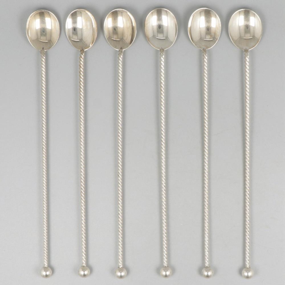6-piece set of ice cream spoons silver.