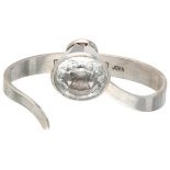 Sterling silver bangle bracelet with rock crystal by Swedish designer JÖRN for G. Kaplan.
