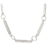 Sterling silver Christofle link necklace with different motifs.