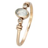 BLA 8K. rose gold ring set with approx. 0.24 ct. aquamarine.