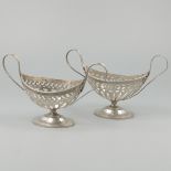 2-piece set of salt cellars (Brussels, J.C. Buls, ca. 1820) silver.