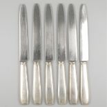 6-piece set of dessert knives silver.