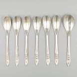 7-piece set of coffee / teaspoons with sugar scoop silver.