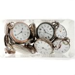 Lot silver and steel pocketwatches