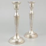 2-piece set of candlesticks silver.