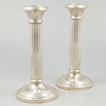 2-piece set of candlesticks silver.