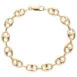 18K. Yellow gold coffee bean link bracelet.