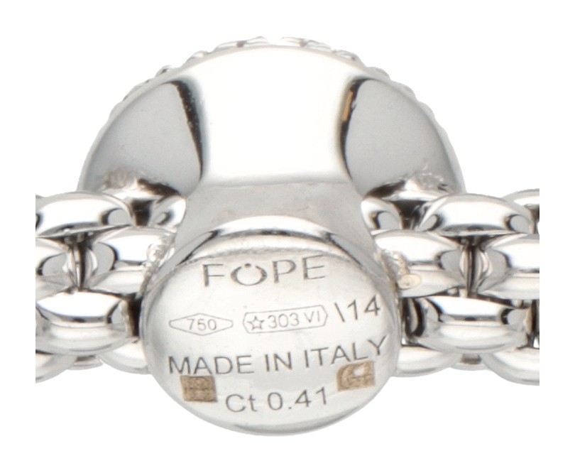 18K. White gold popcorn link bracelet by Italian designer Fope Gioielli set with approx. 0.41 ct. di - Image 4 of 4