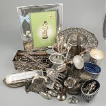 Large lot of various silver plated objects.