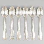 6-piece set coffee spoons ''Haags Lofje'' silver.