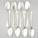 8-piece set of ice cream scoops silver.