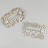 2-piece lot buckles silver.